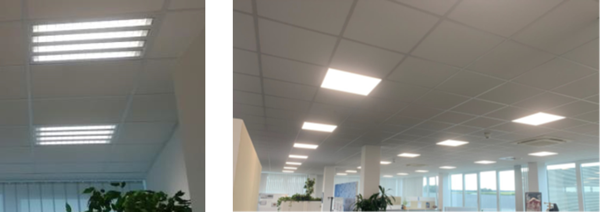 オフィスの蛍光管をLEDに交換